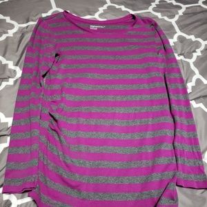 Purple and grey maternity shirt